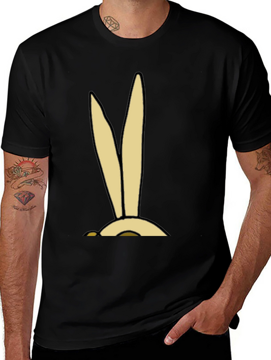 Cartoon Bunny Ears Graphic Tee - Soft Cotton Blend