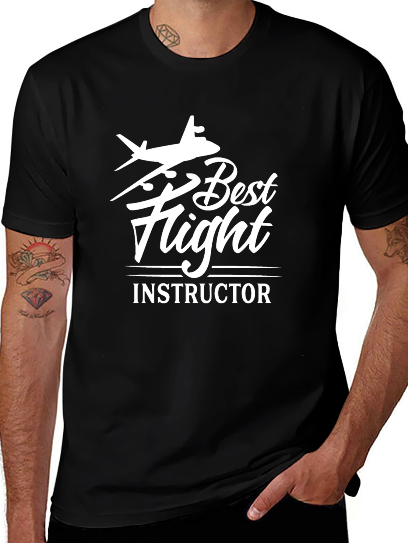 Best Flight Instructor Black T-Shirt