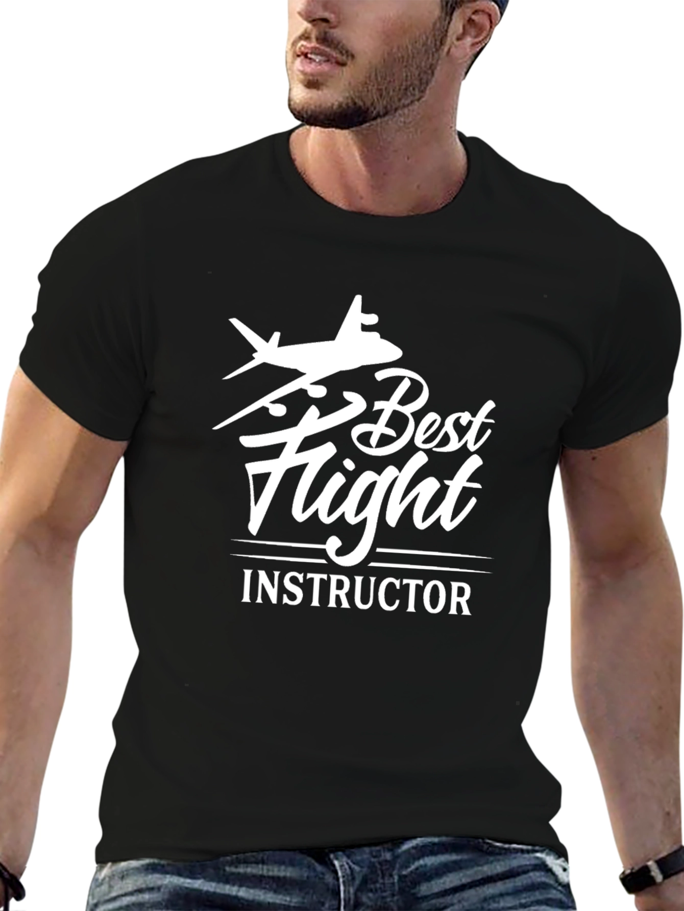 Best Flight Instructor Black T-Shirt