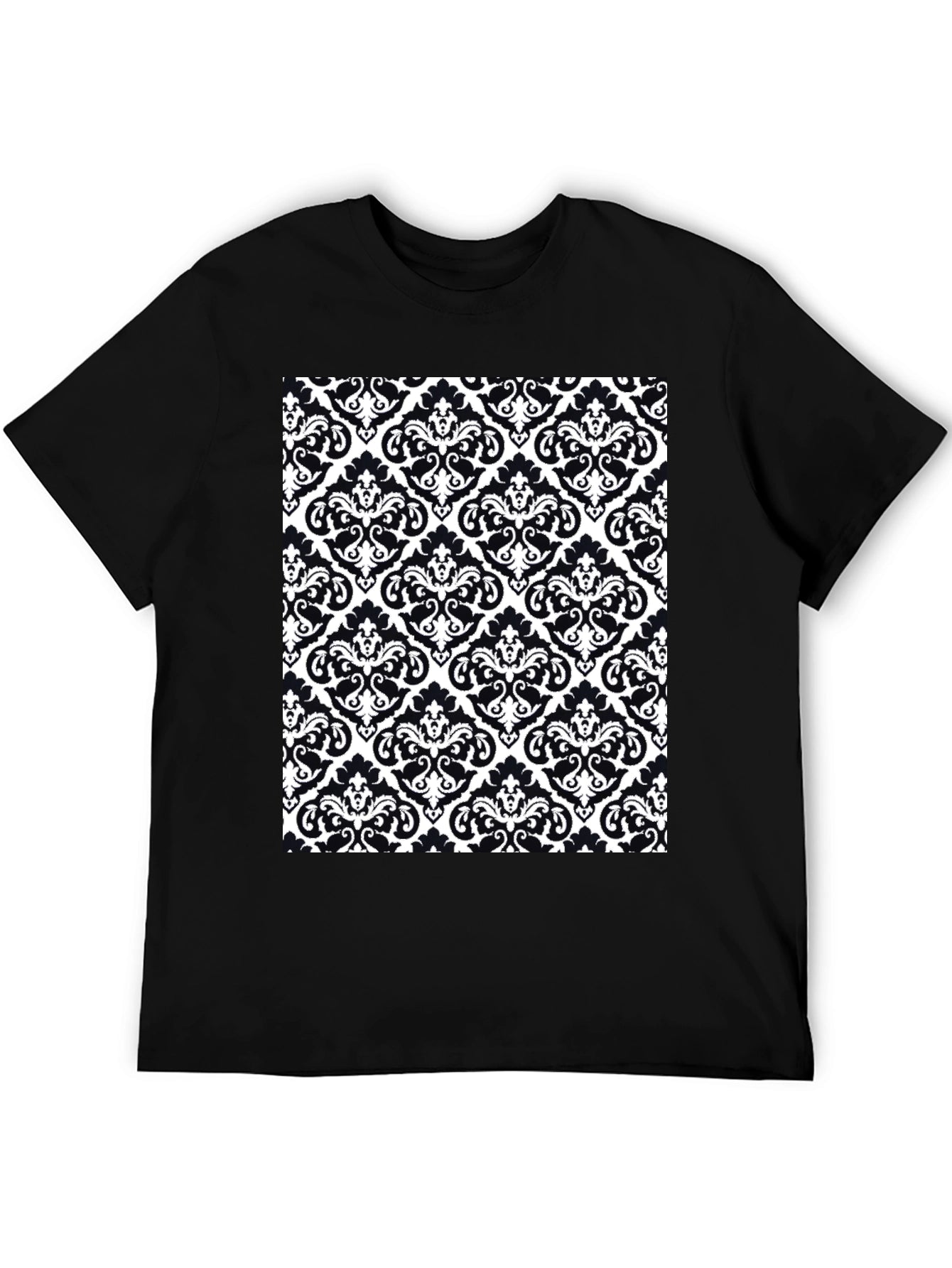 Patterned Graphic Tee - Black