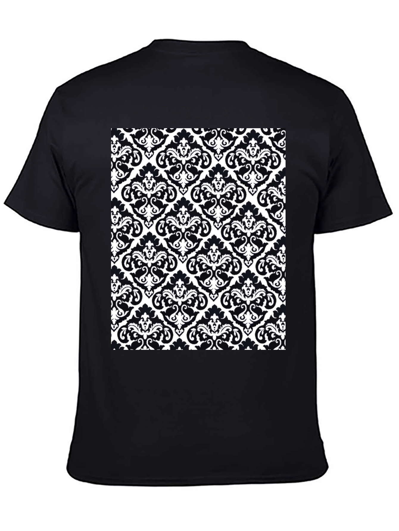 Patterned Graphic Tee - Black