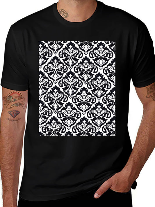 Patterned Graphic Tee - Black