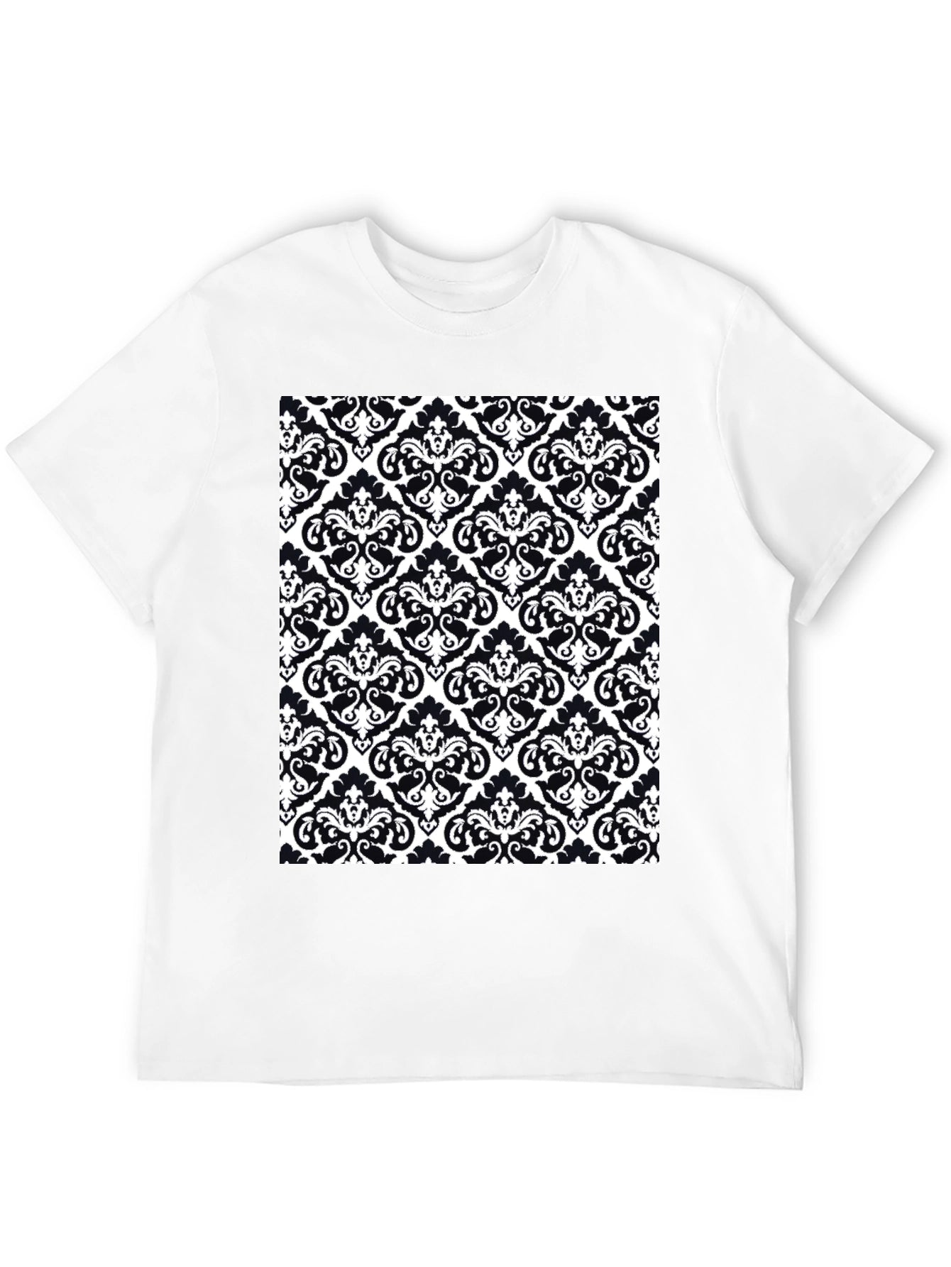 Patterned Graphic Tee - Black