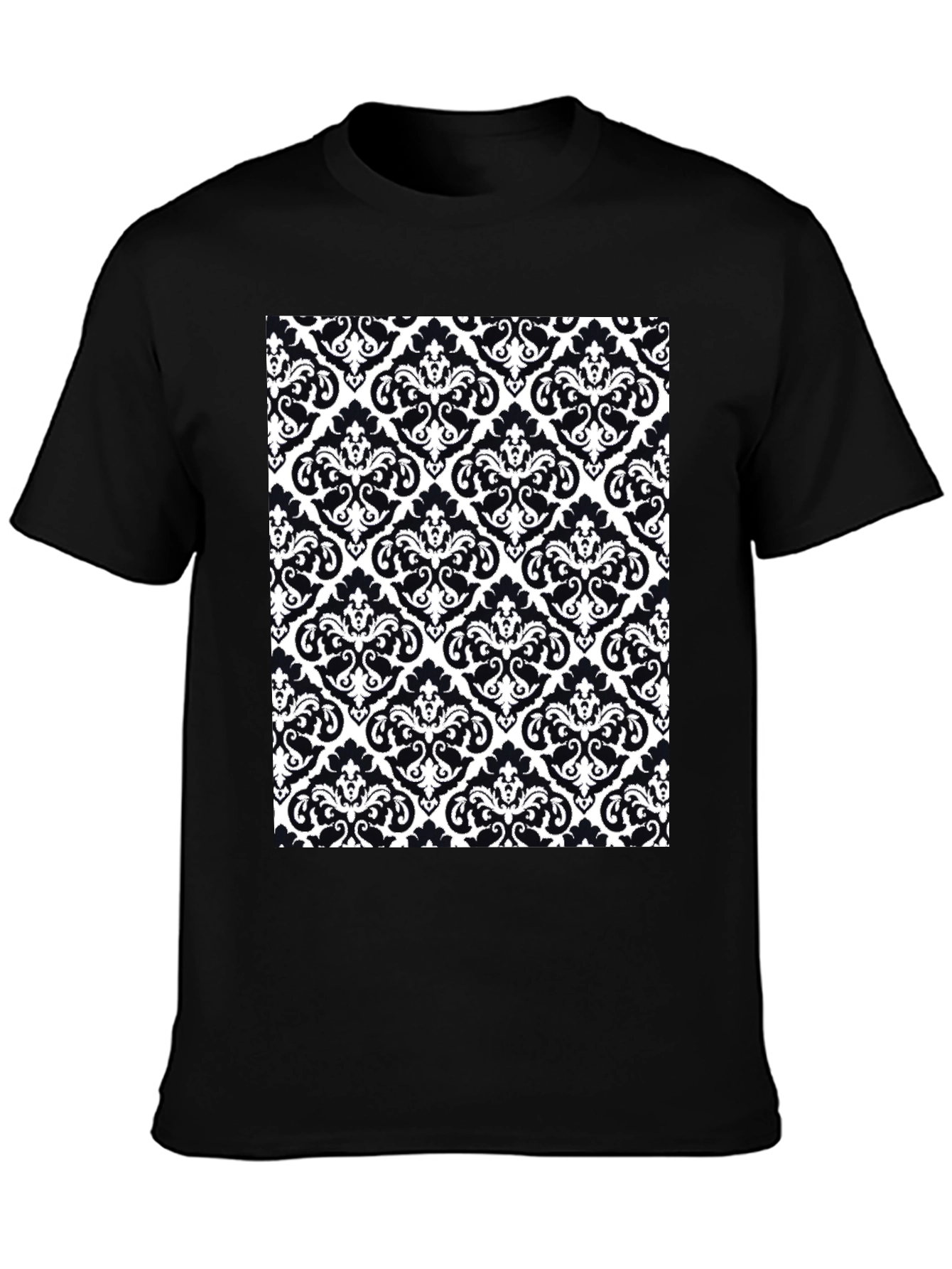 Patterned Graphic Tee - Black
