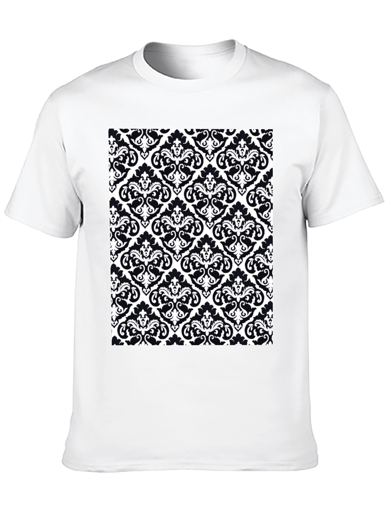 Patterned Graphic Tee - Black
