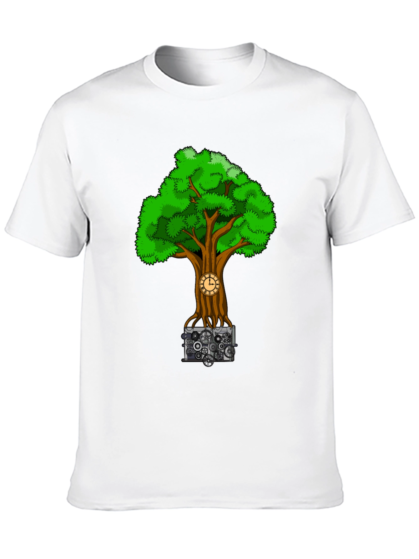 Steampunk Tree Black T-Shirt