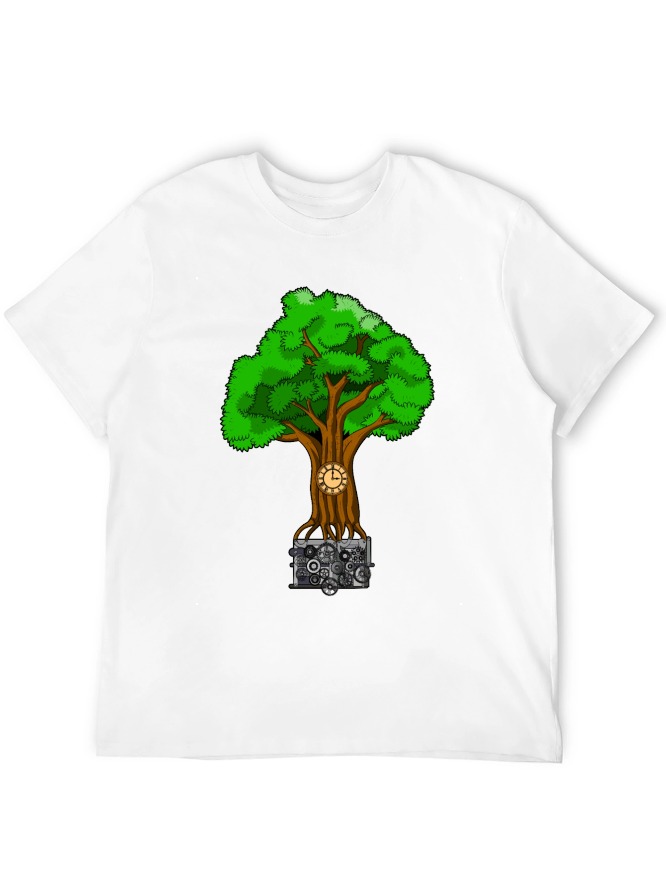 Steampunk Tree Black T-Shirt