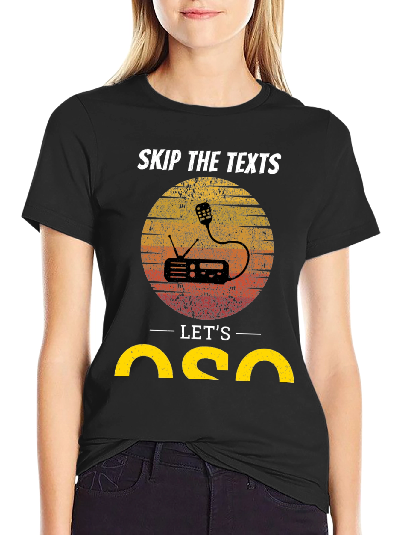 Skip the Texts Lets QSO Ham Radio T-Shirt