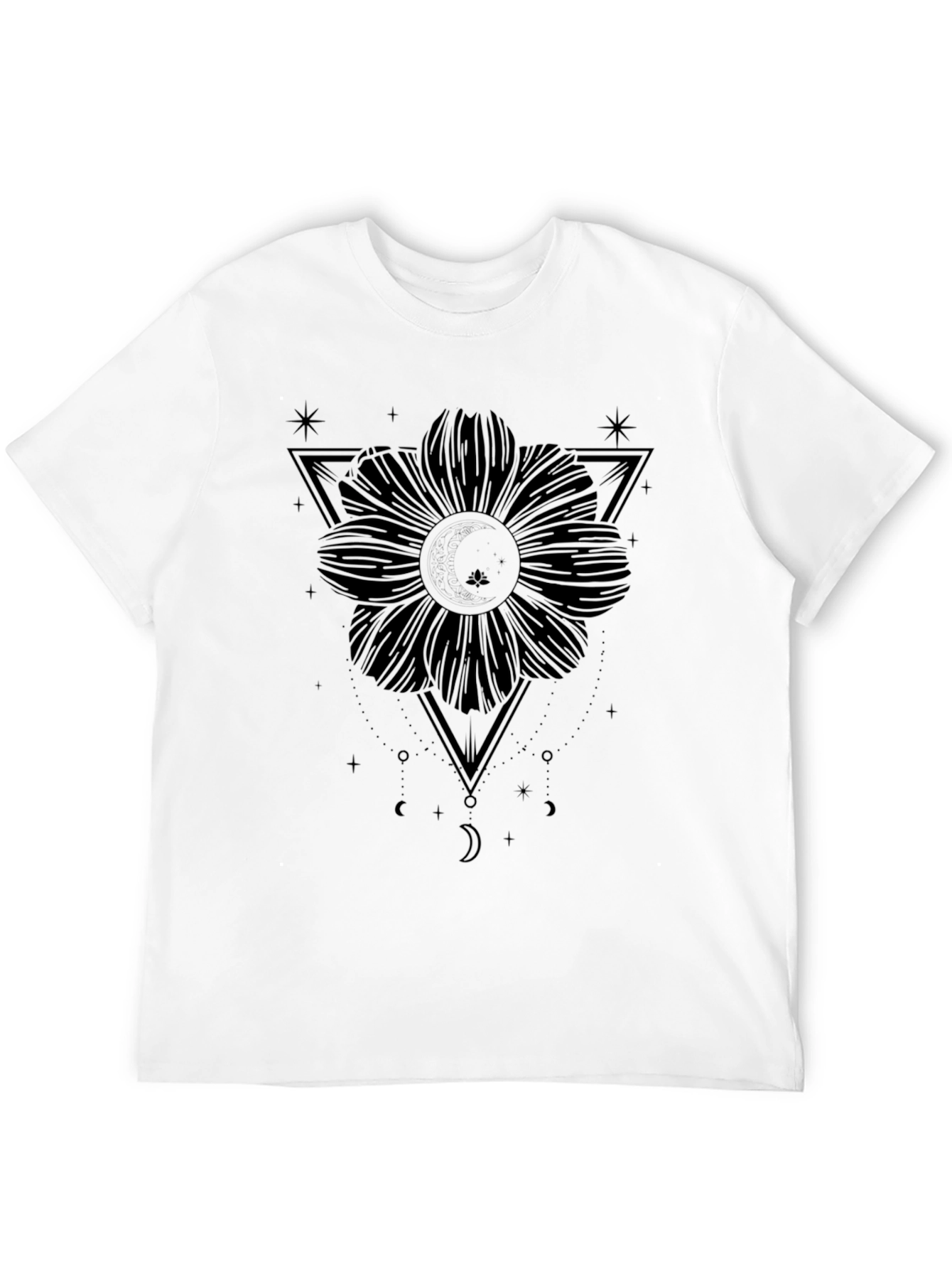 Black Flower Triangle Graphic Tee - Unisex