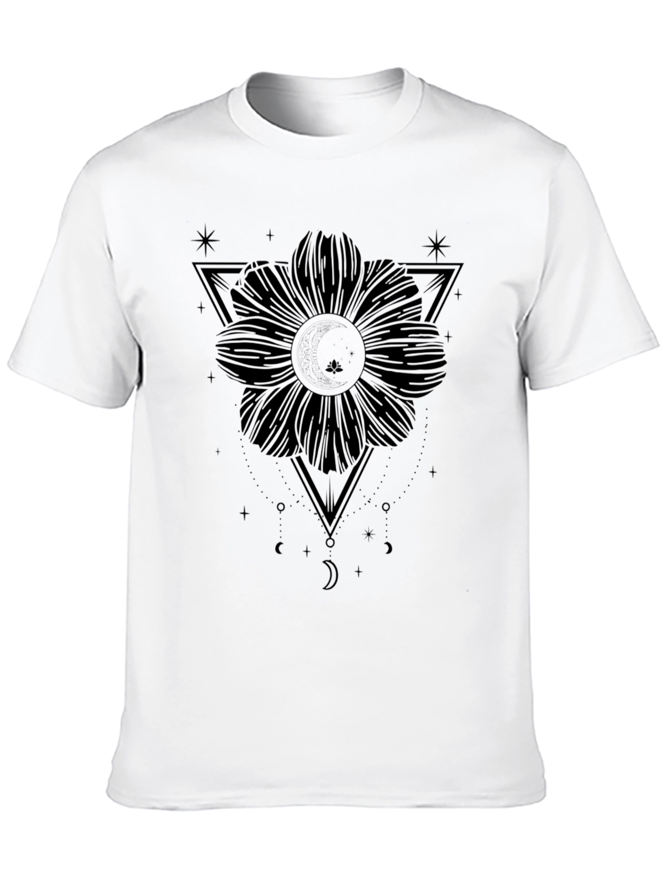 Black Flower Triangle Graphic Tee - Unisex