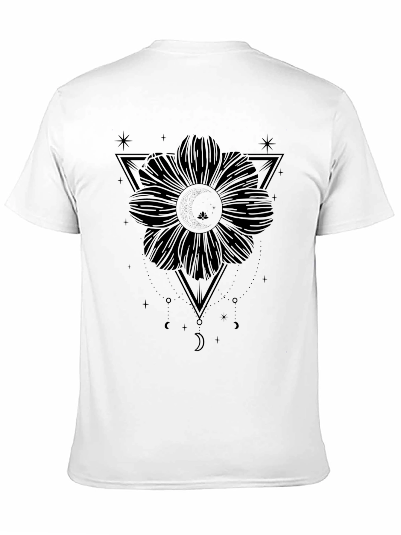 Black Flower Triangle Graphic Tee - Unisex
