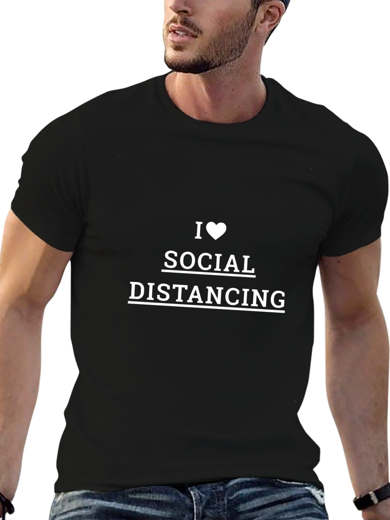 I Heart Social Distancing Black T-Shirt