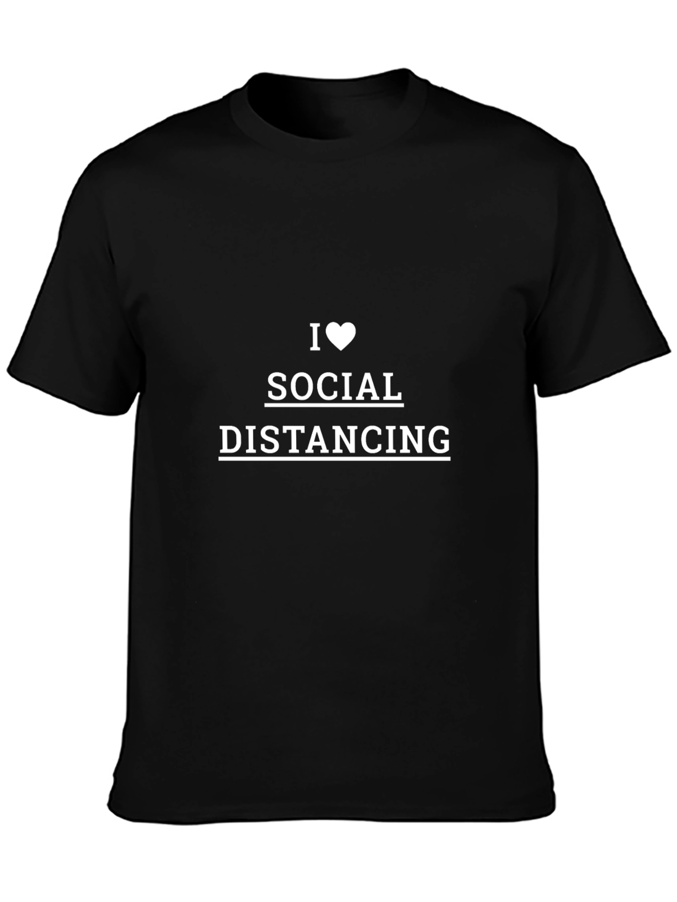 I Heart Social Distancing Black T-Shirt