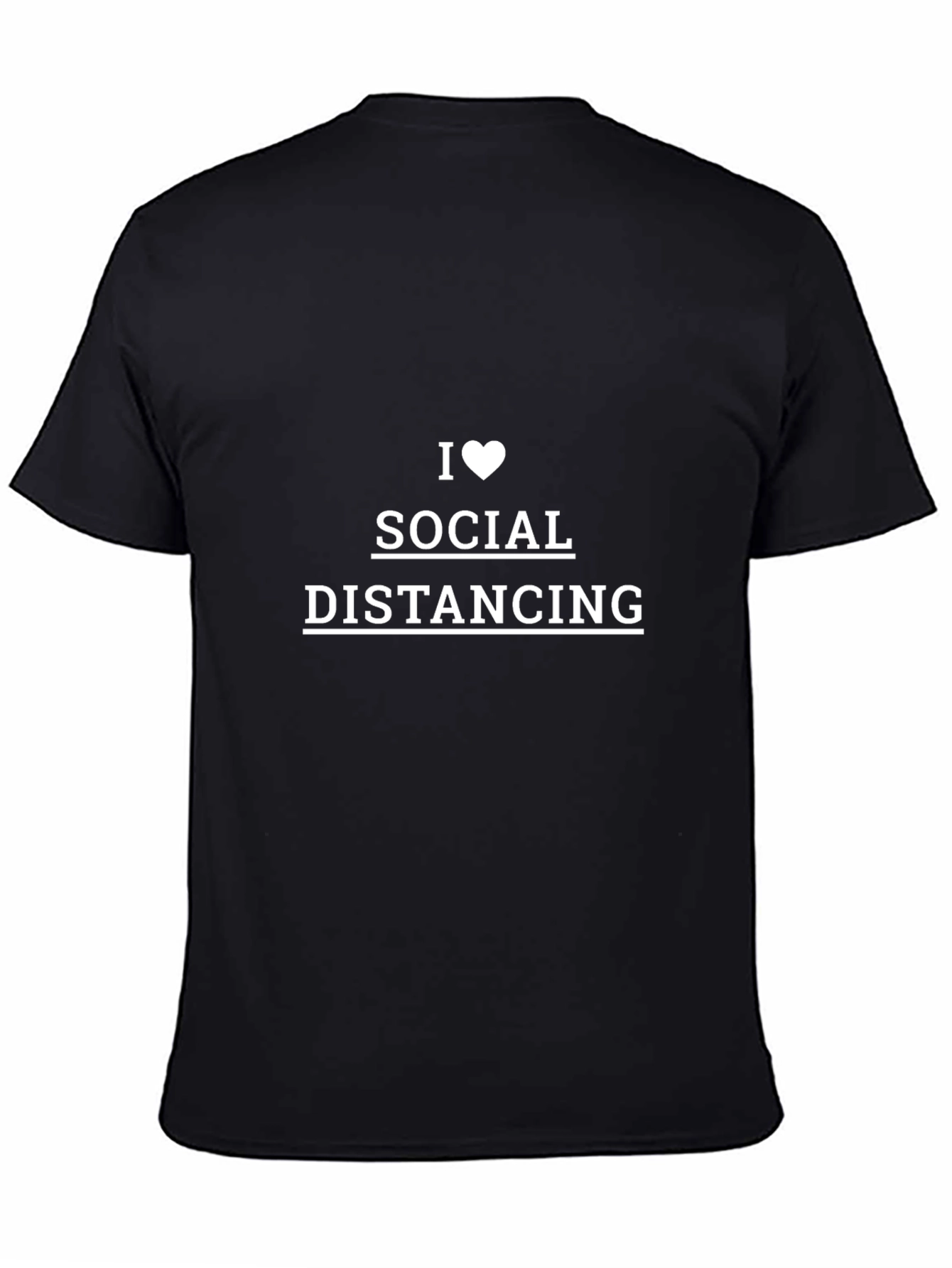 I Heart Social Distancing Black T-Shirt