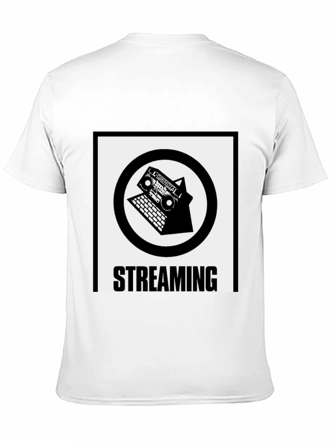 Streaming Boombox Laptop Black T-Shirt