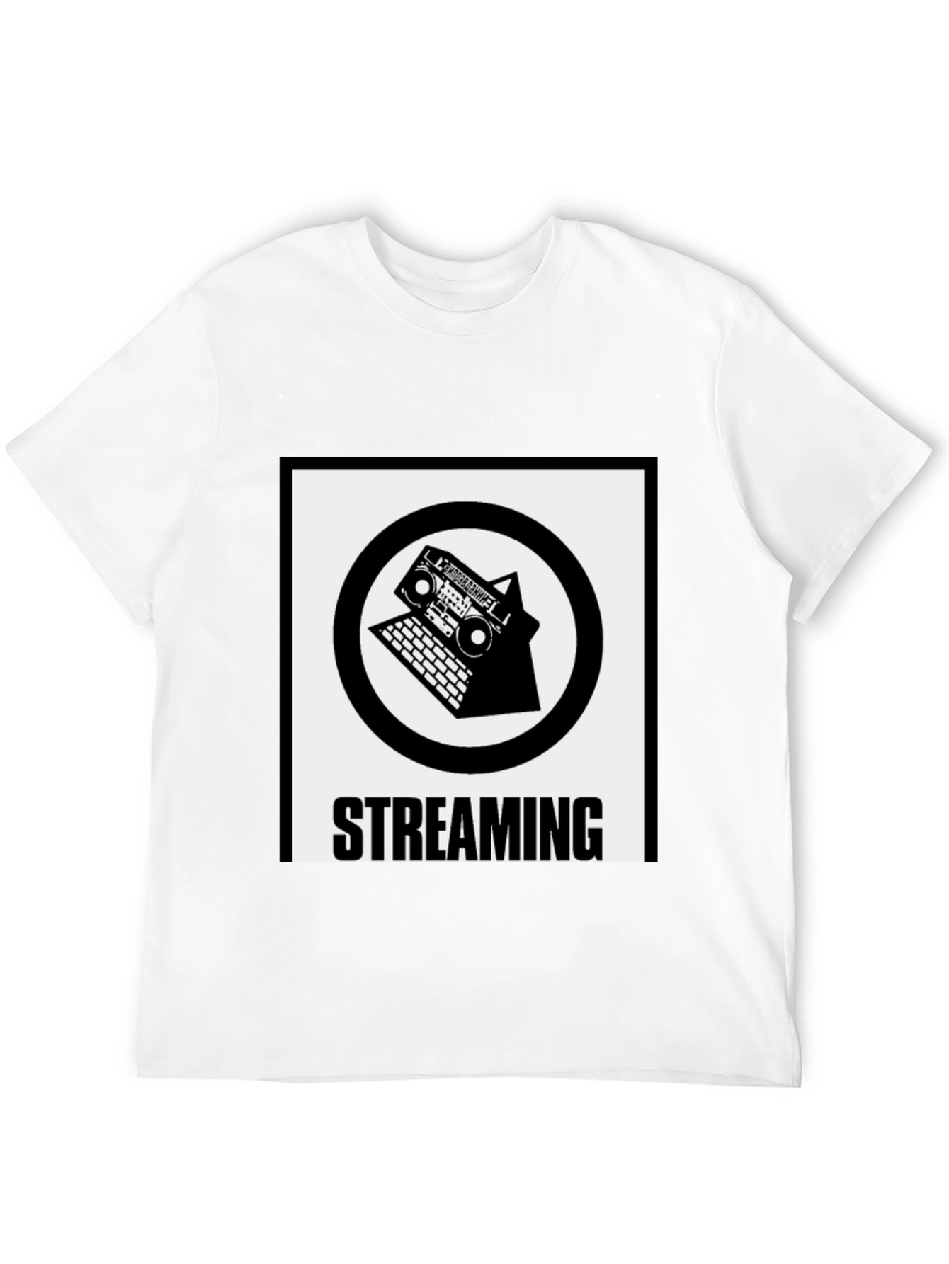 Streaming Boombox Laptop Black T-Shirt