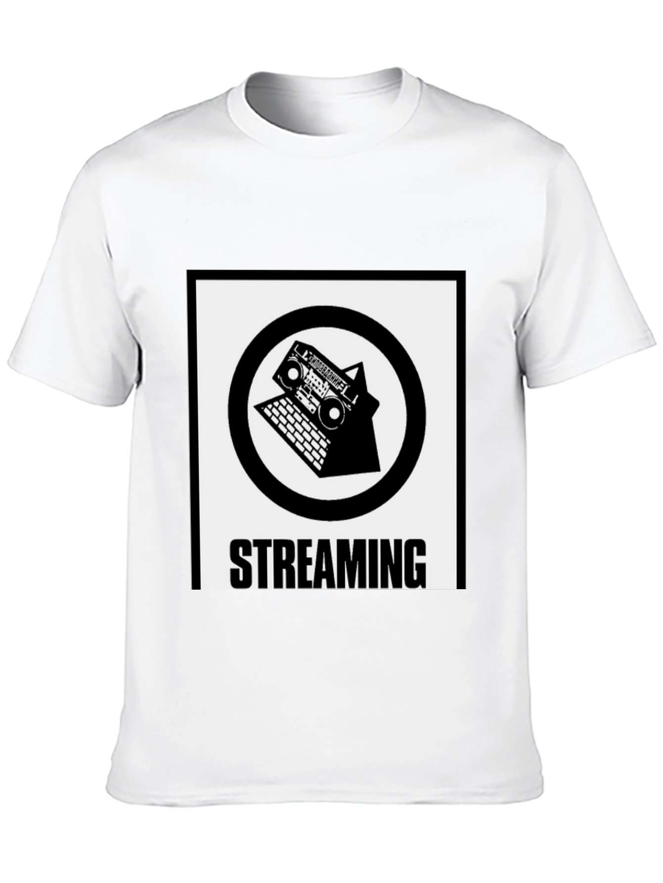 Streaming Boombox Laptop Black T-Shirt