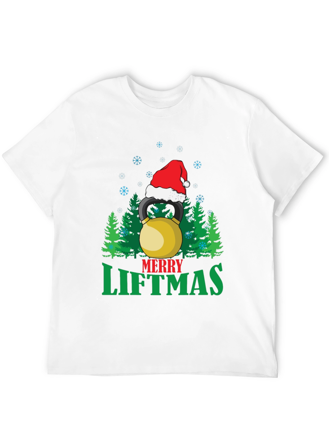 Merry Liftmas T-Shirt - Holiday Kettlebell Design