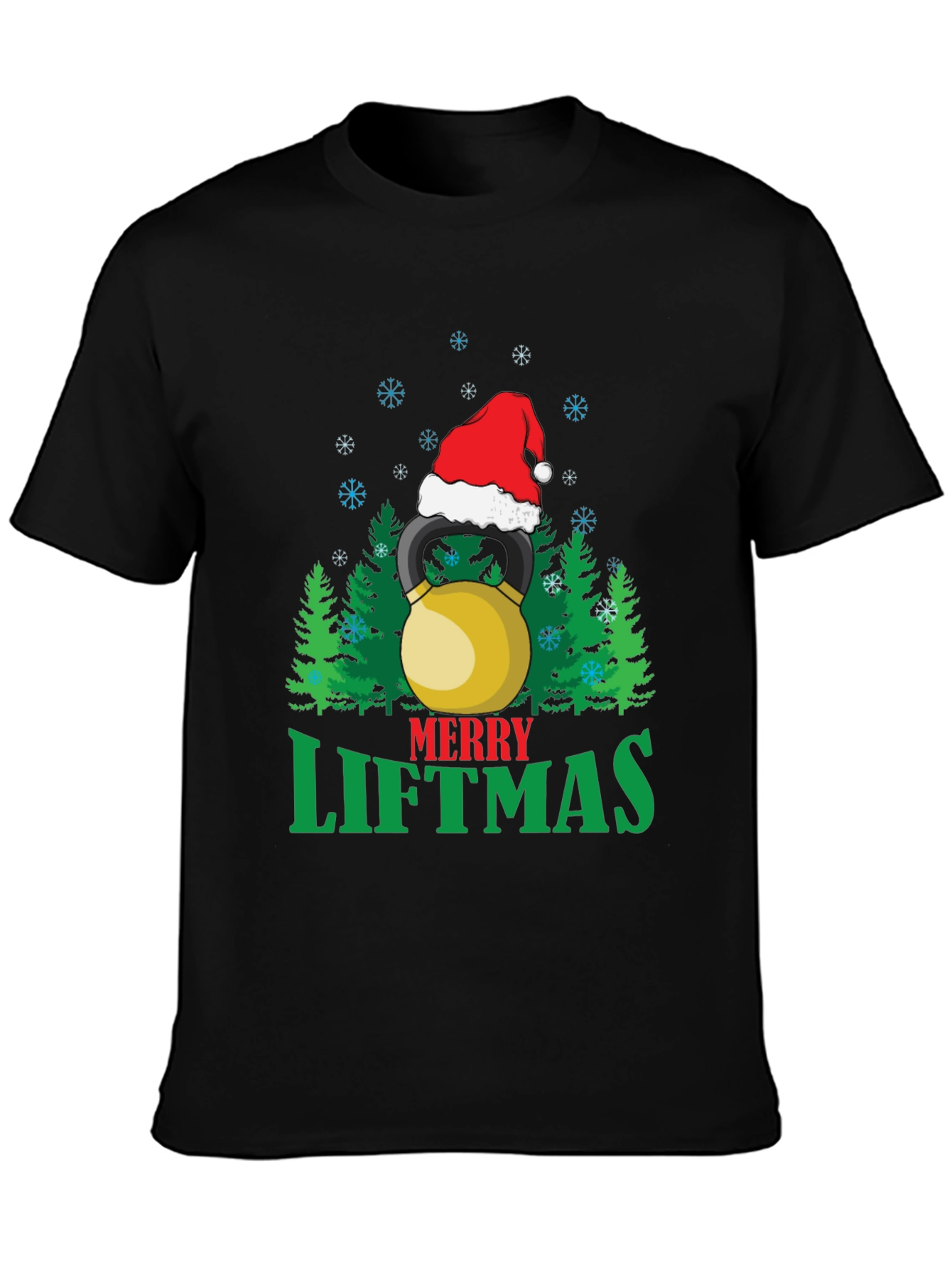 Merry Liftmas T-Shirt - Holiday Kettlebell Design