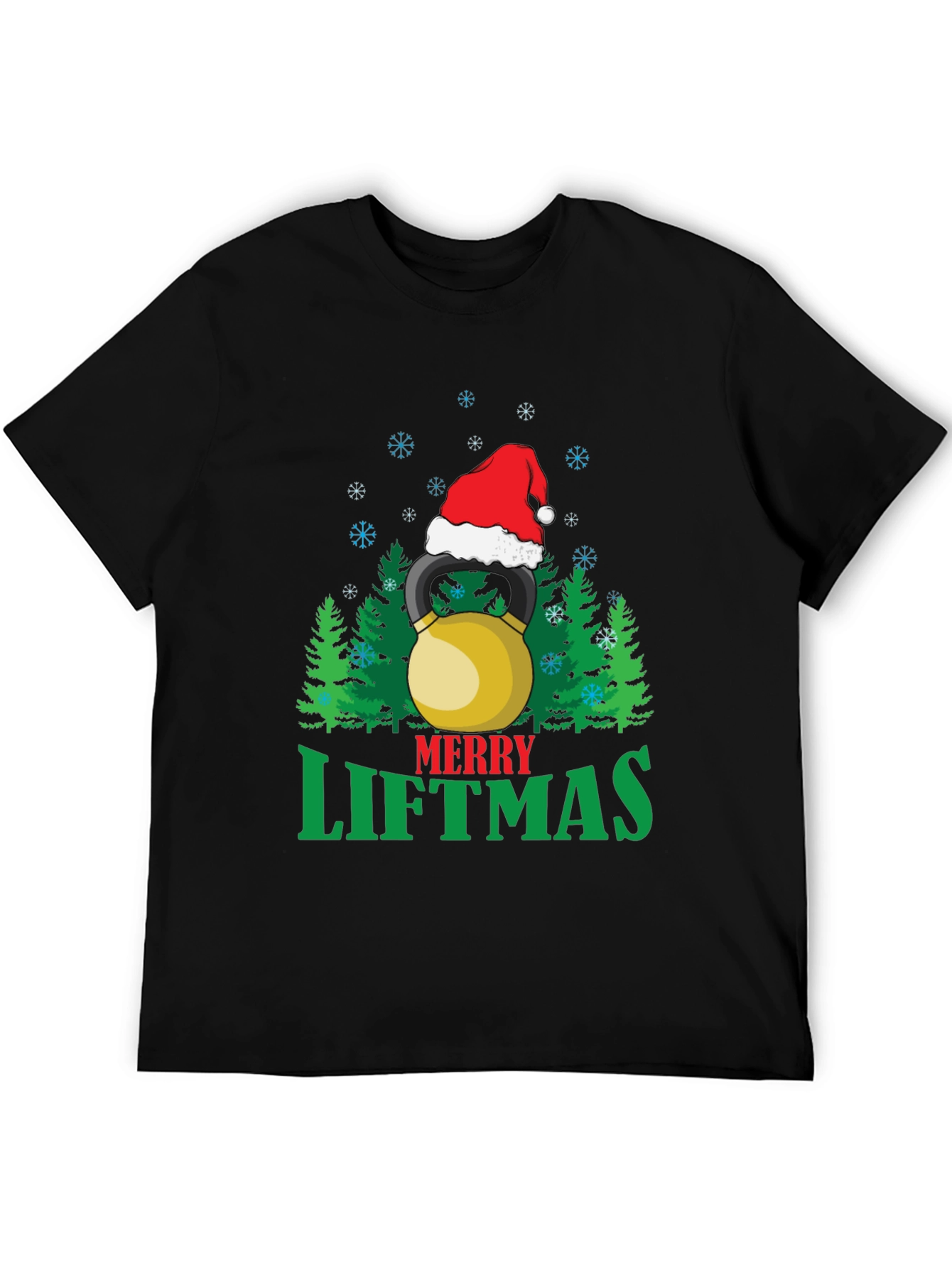 Merry Liftmas T-Shirt - Holiday Kettlebell Design