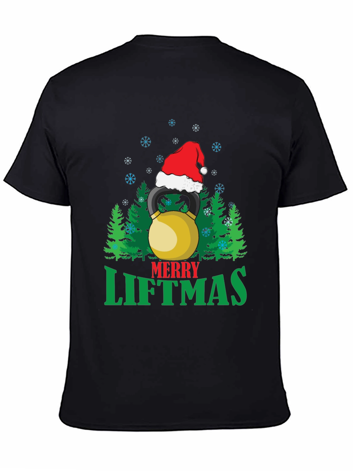 Merry Liftmas T-Shirt - Holiday Kettlebell Design
