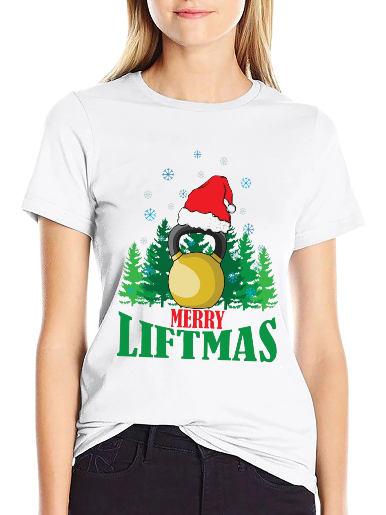 Merry Liftmas T-Shirt - Holiday Kettlebell Design