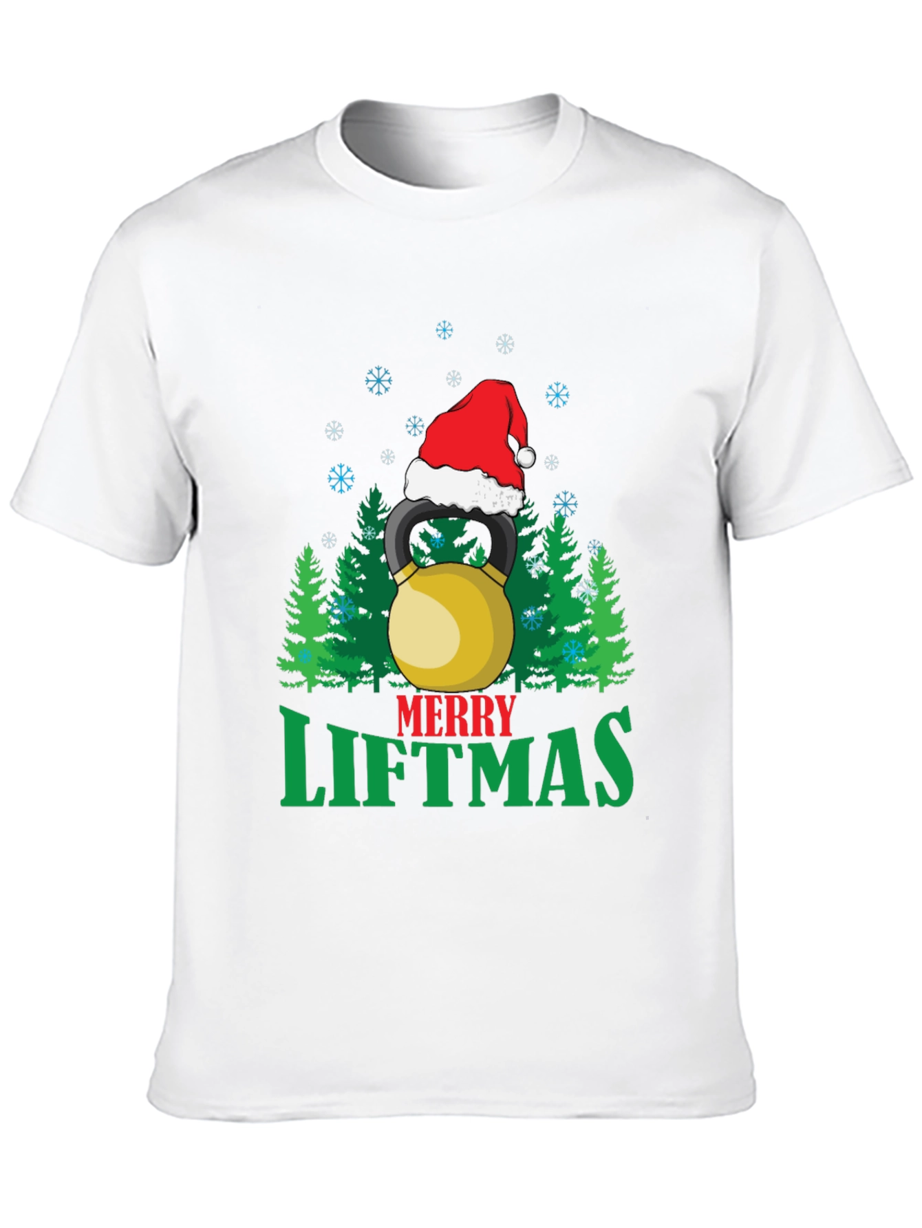 Merry Liftmas T-Shirt - Holiday Kettlebell Design