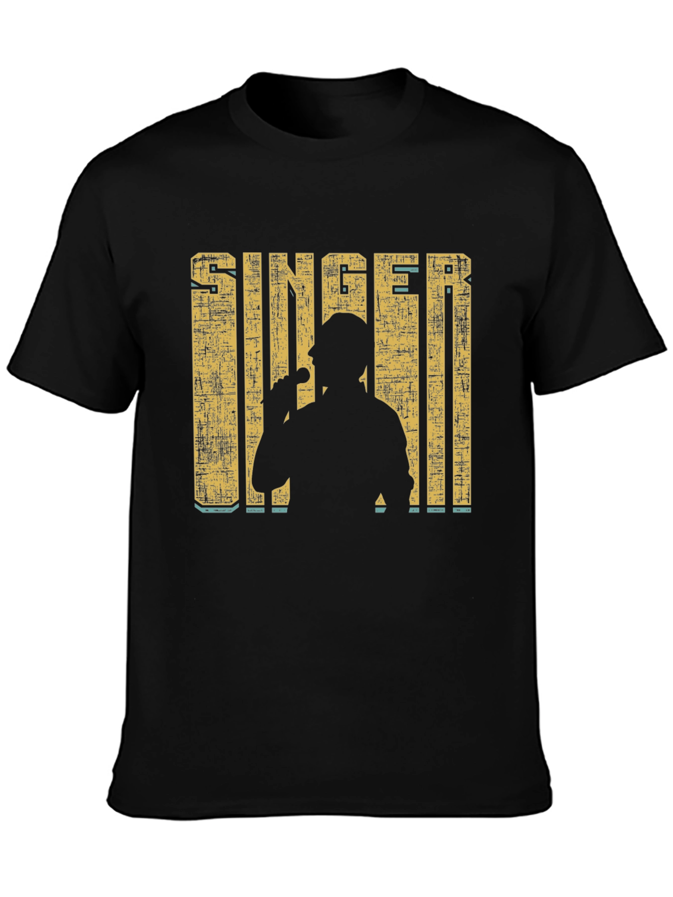 Singer Silhouette Graphic Print Black T-Shirt