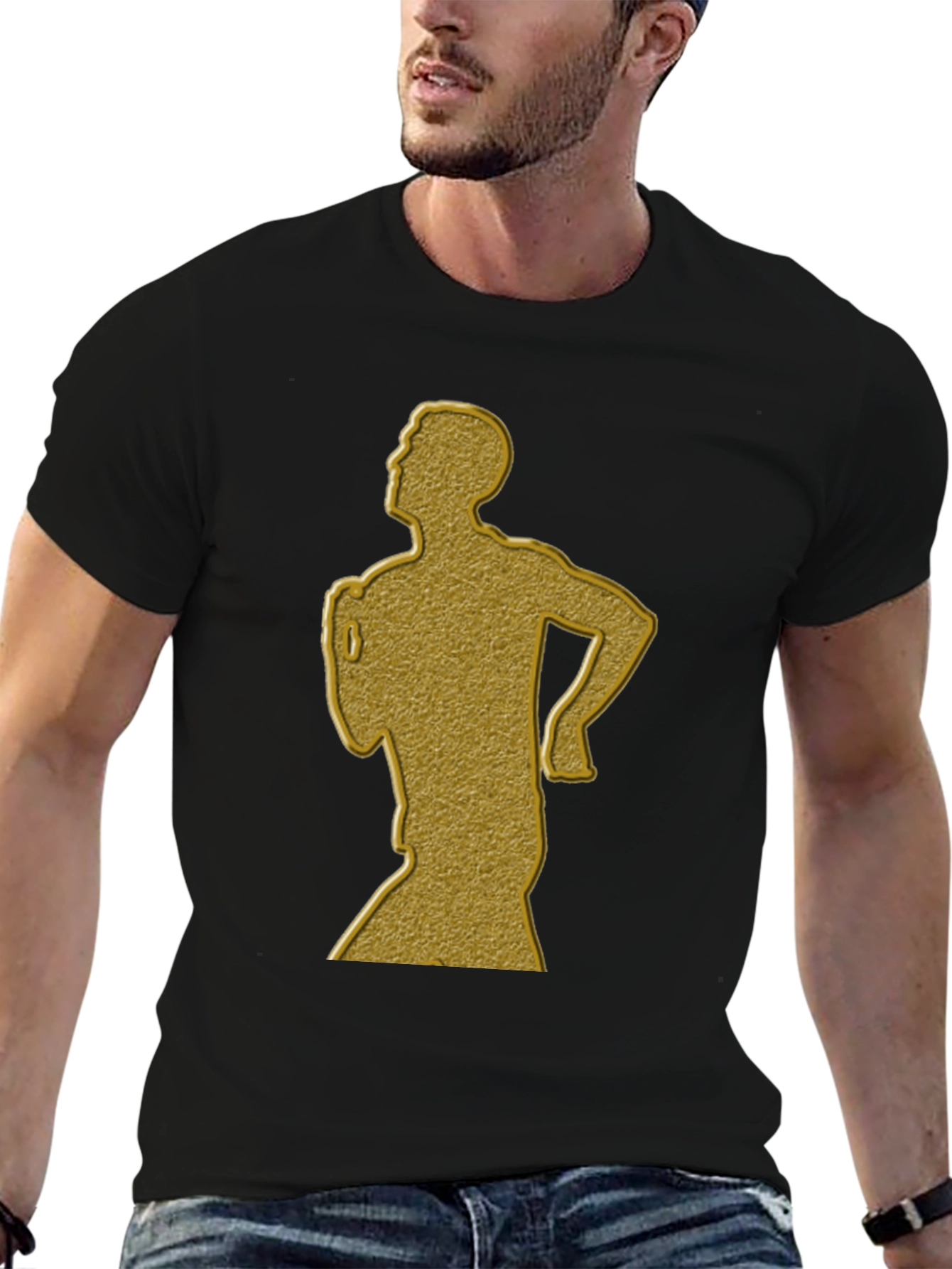 Golden Runner Graphic Tee - Mens Black T-Shirt
