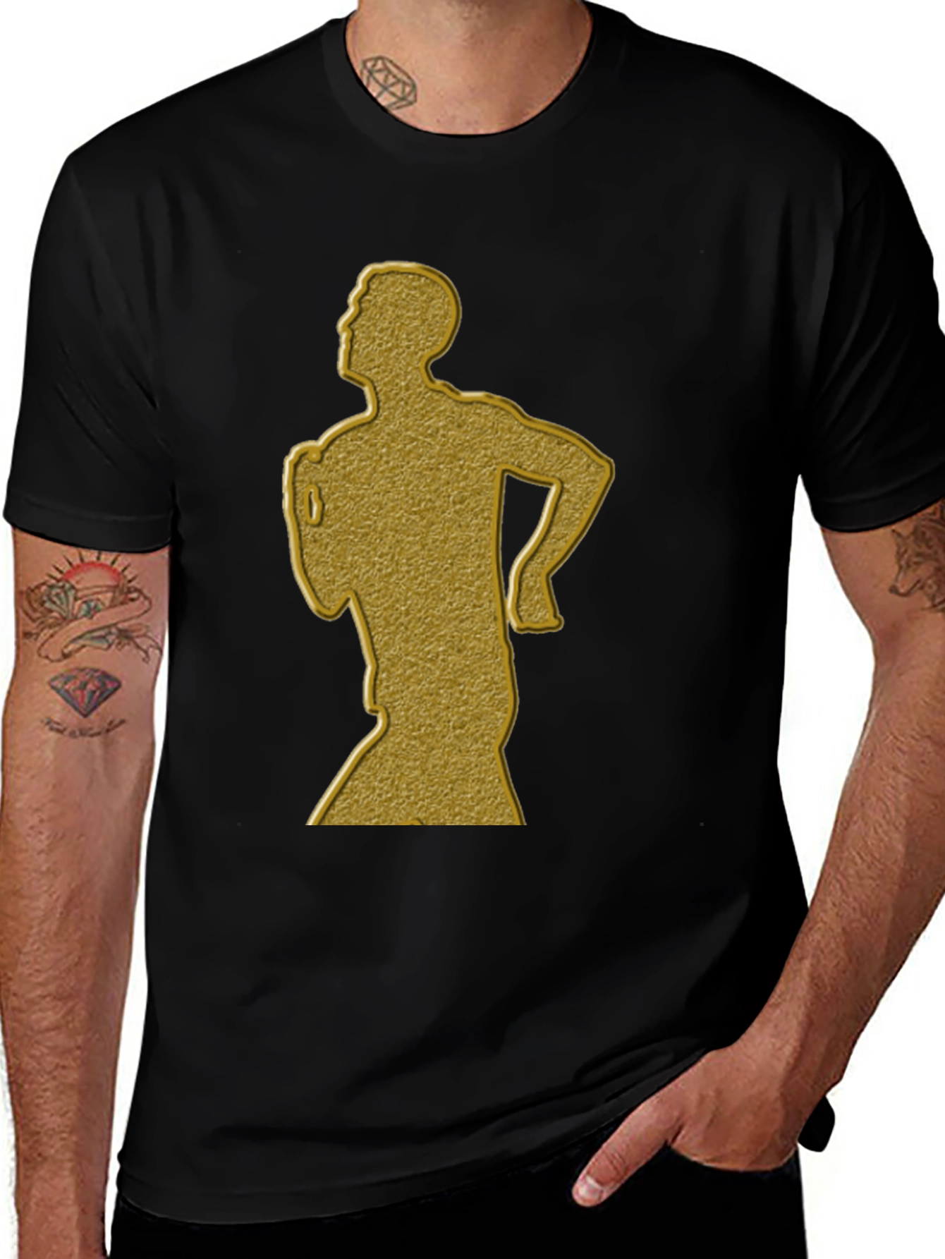 Golden Runner Graphic Tee - Mens Black T-Shirt
