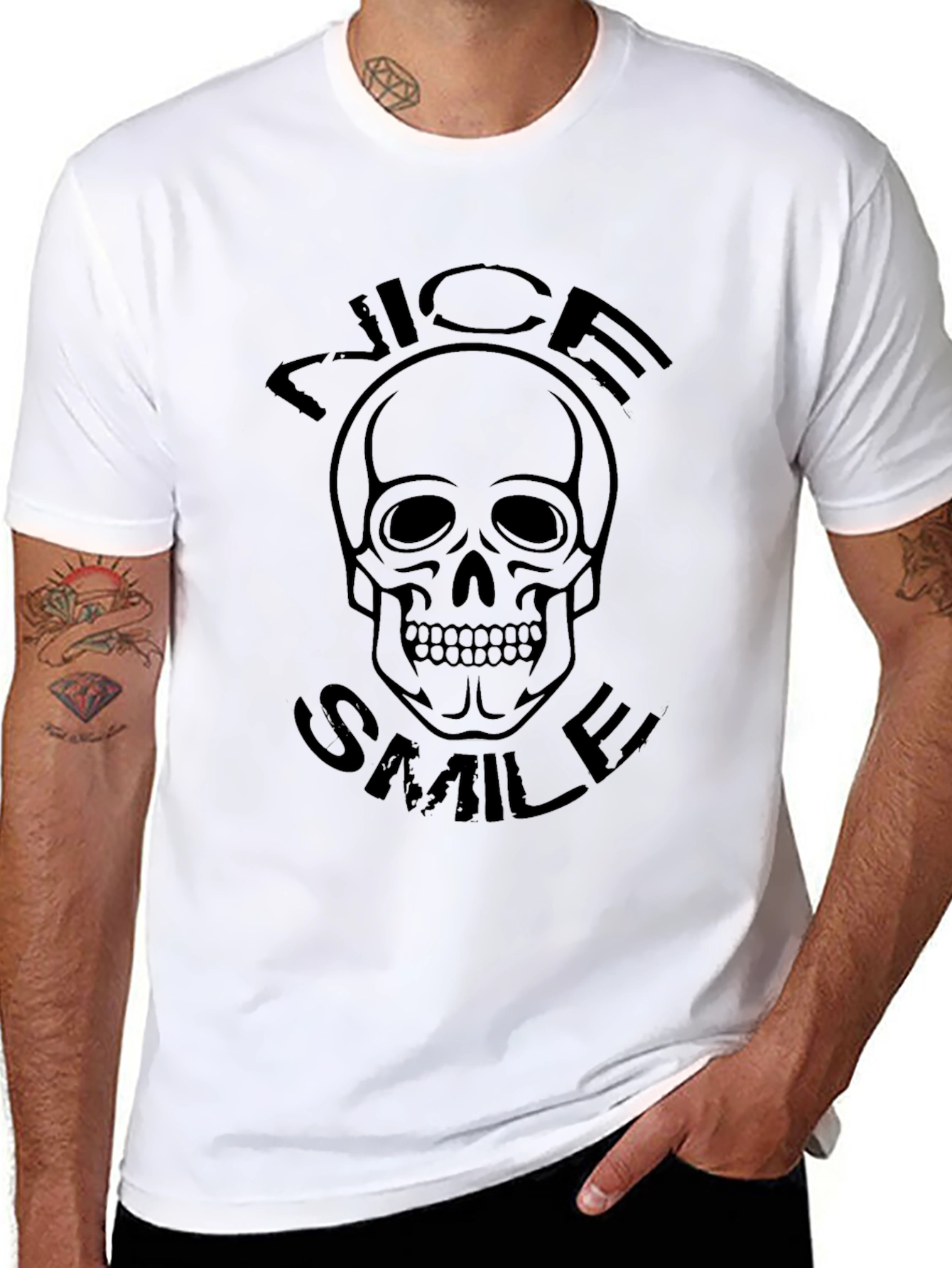 Skull Graphic T-Shirt - Nice Smile Design