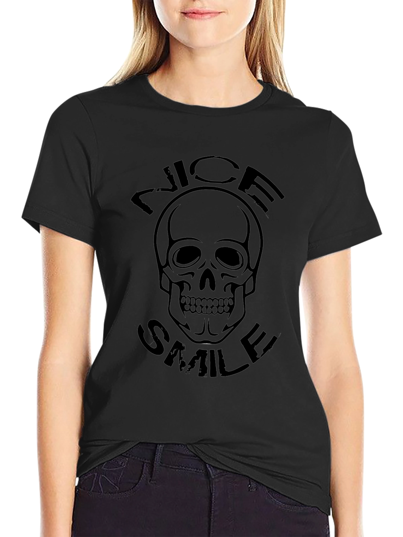 Skull Graphic T-Shirt - Nice Smile Design
