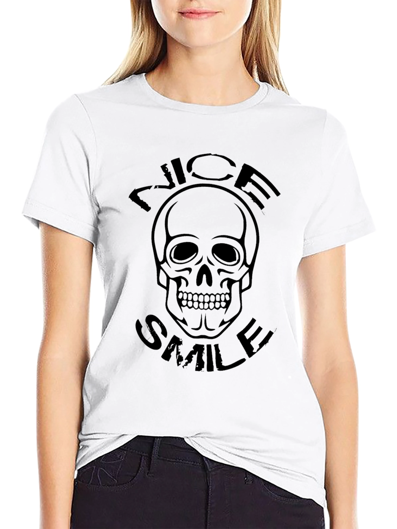 Skull Graphic T-Shirt - Nice Smile Design