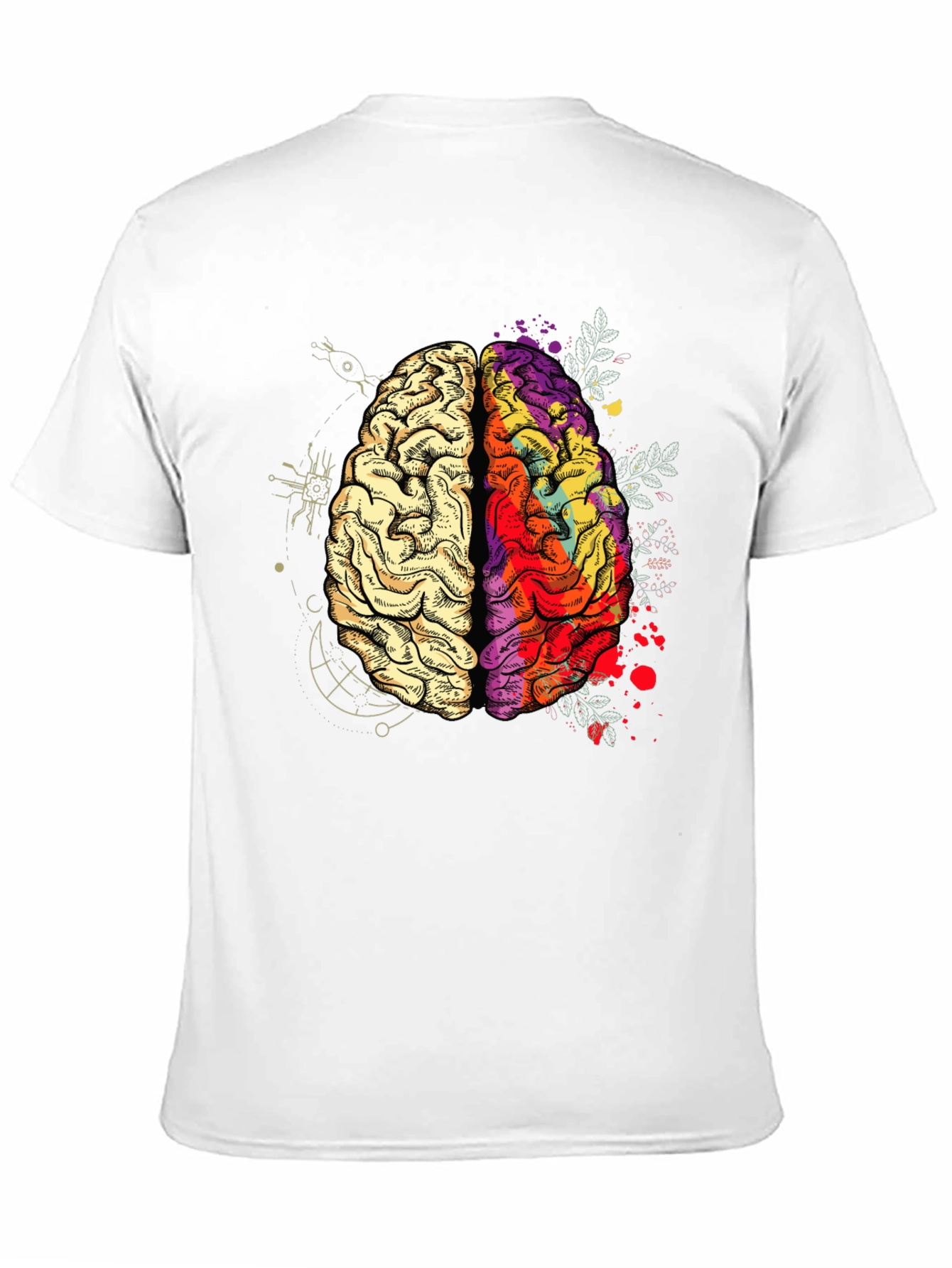 Brain Art Graphic T-Shirt - Mens Crew Neck Tee