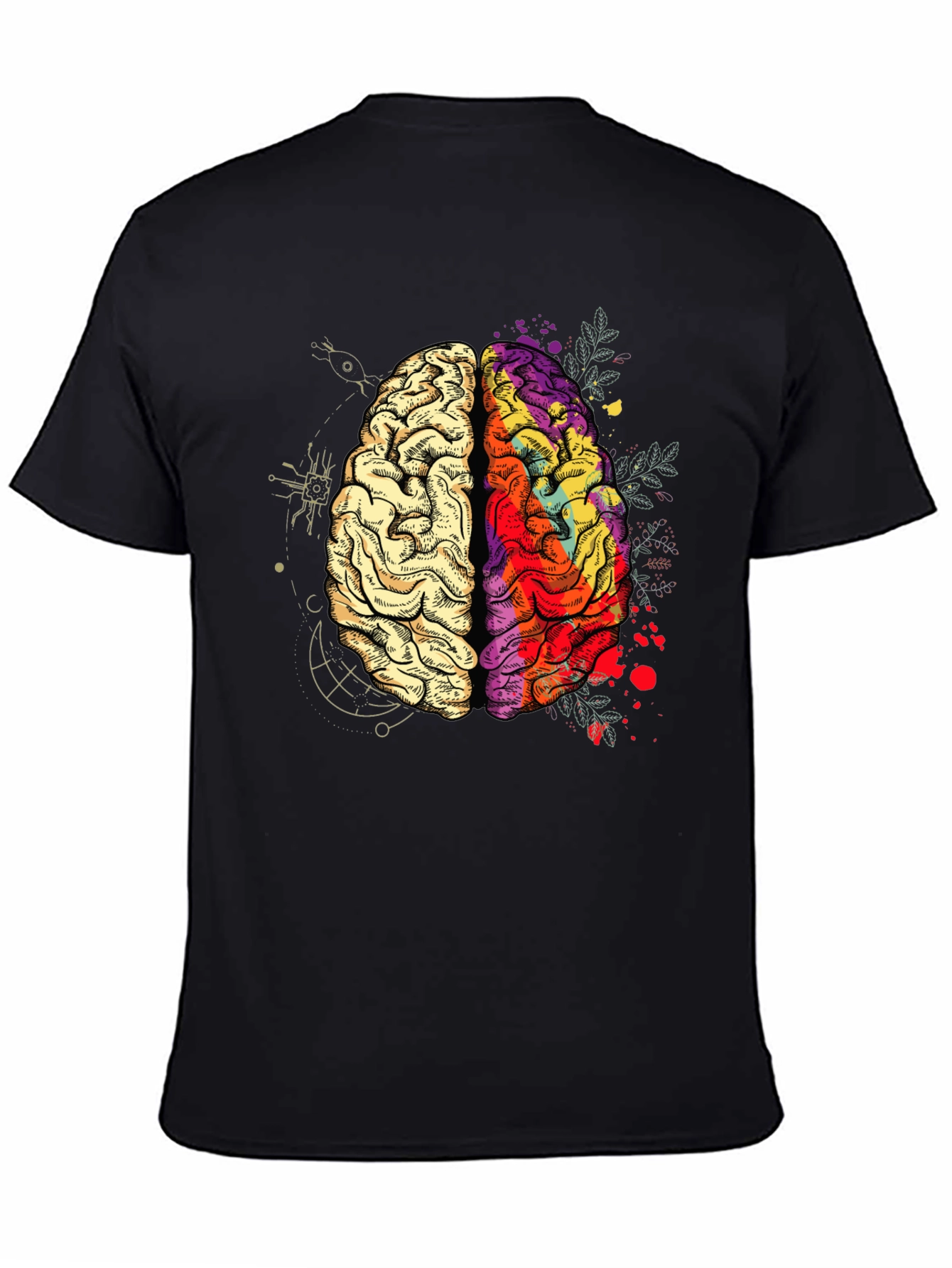Brain Art Graphic T-Shirt - Mens Crew Neck Tee