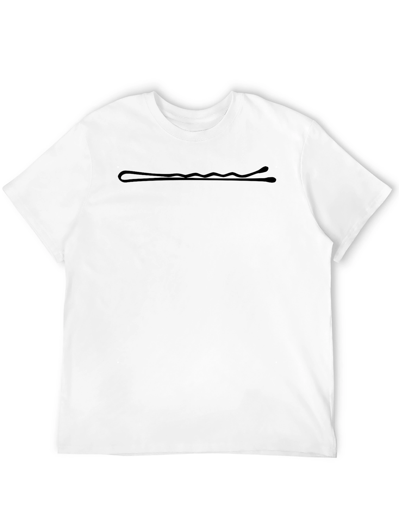Black T-Shirt with Hair Pin Design