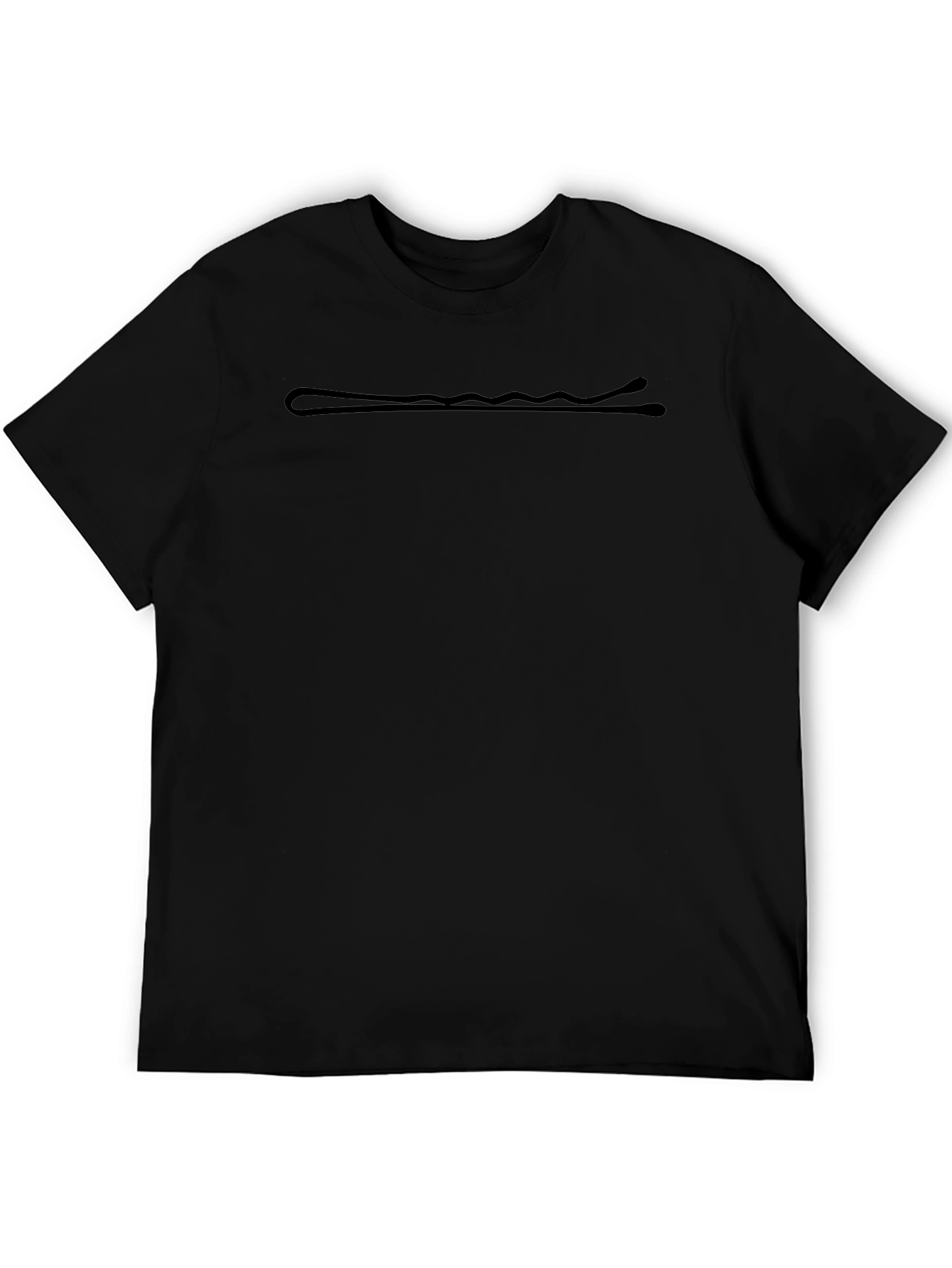 Black T-Shirt with Hair Pin Design