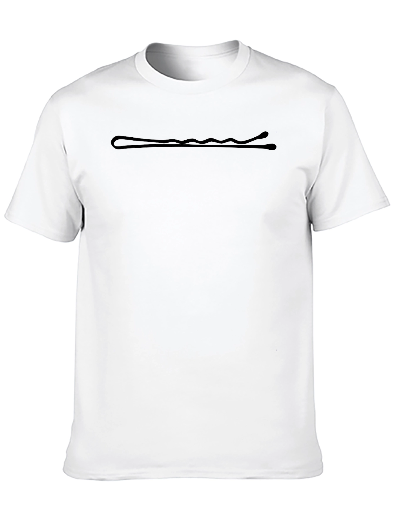 Black T-Shirt with Hair Pin Design