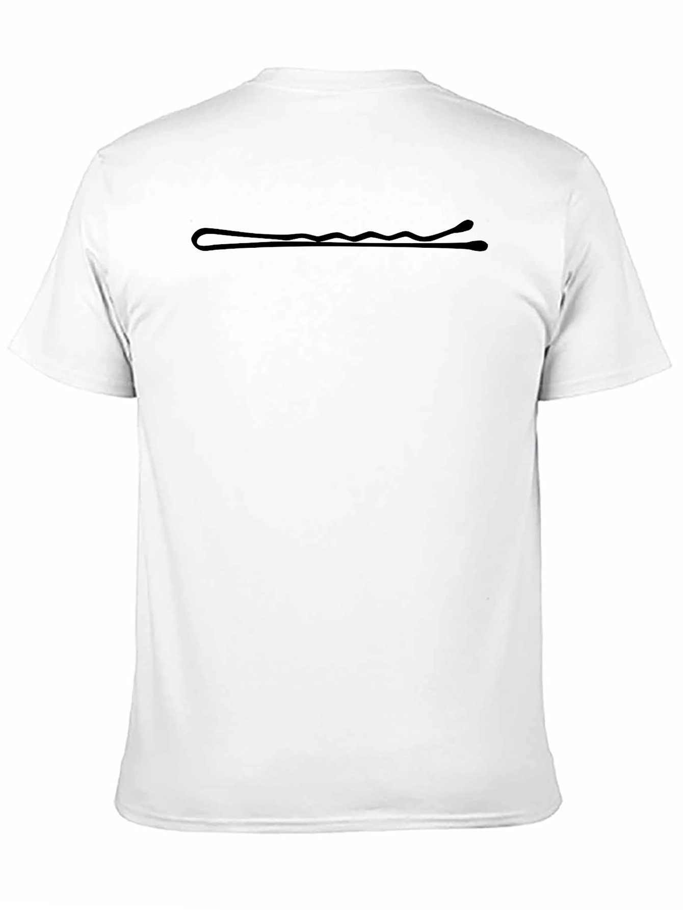 Black T-Shirt with Hair Pin Design