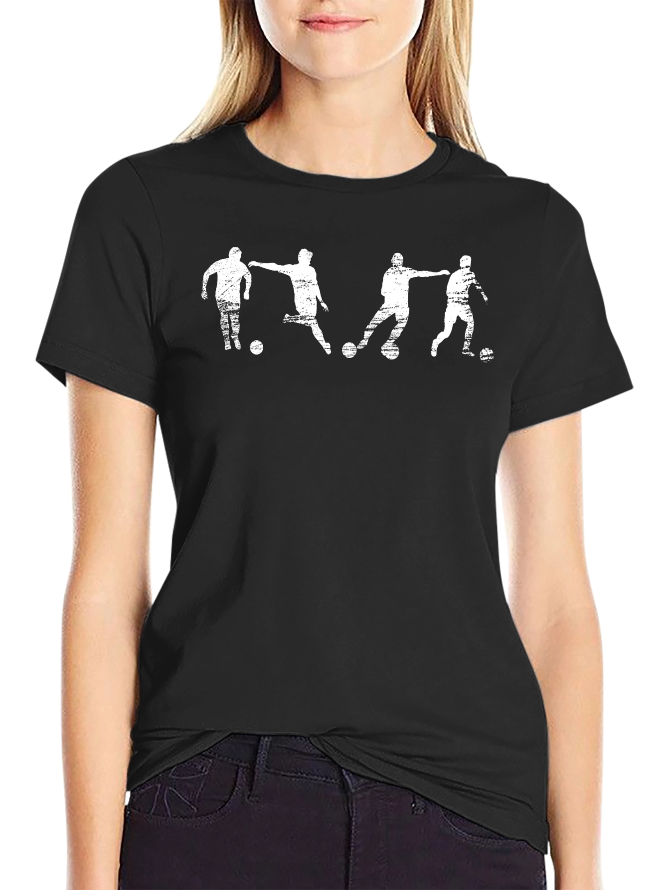 Soccer Player Graphic Black T-Shirt