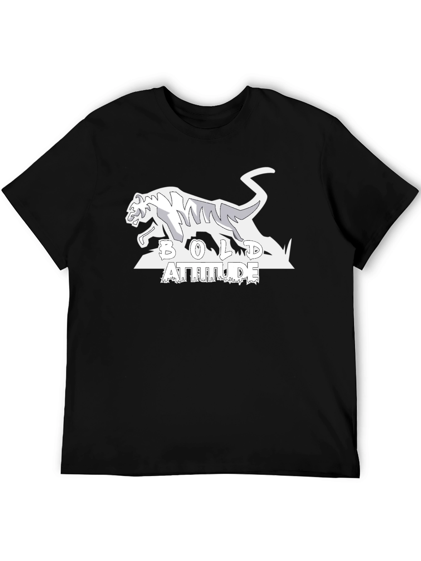 Bold Attitude Tiger Graphic Tee - Black