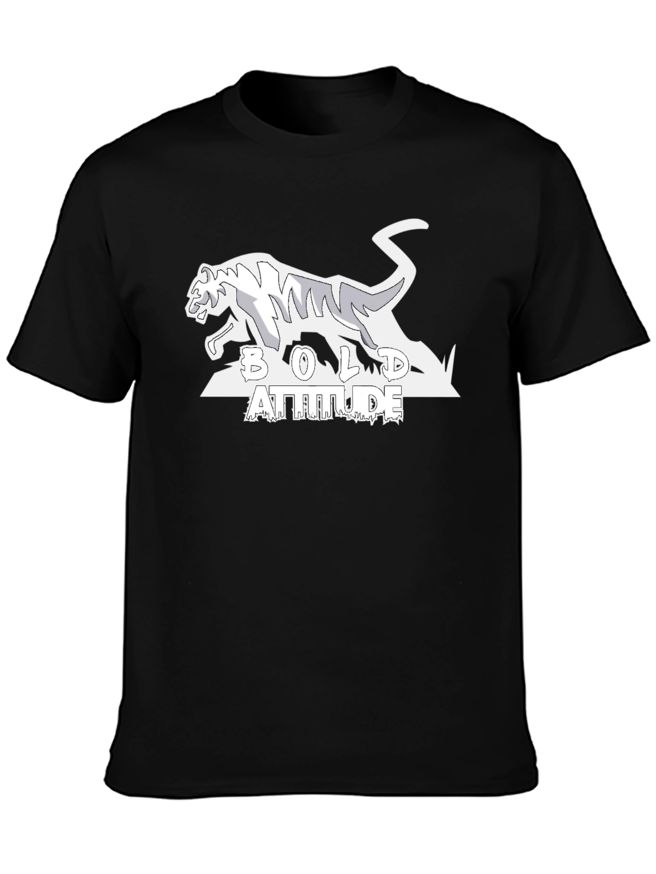 Bold Attitude Tiger Graphic Tee - Black