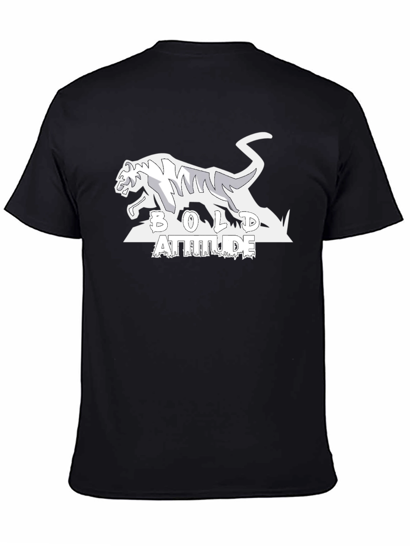 Bold Attitude Tiger Graphic Tee - Black