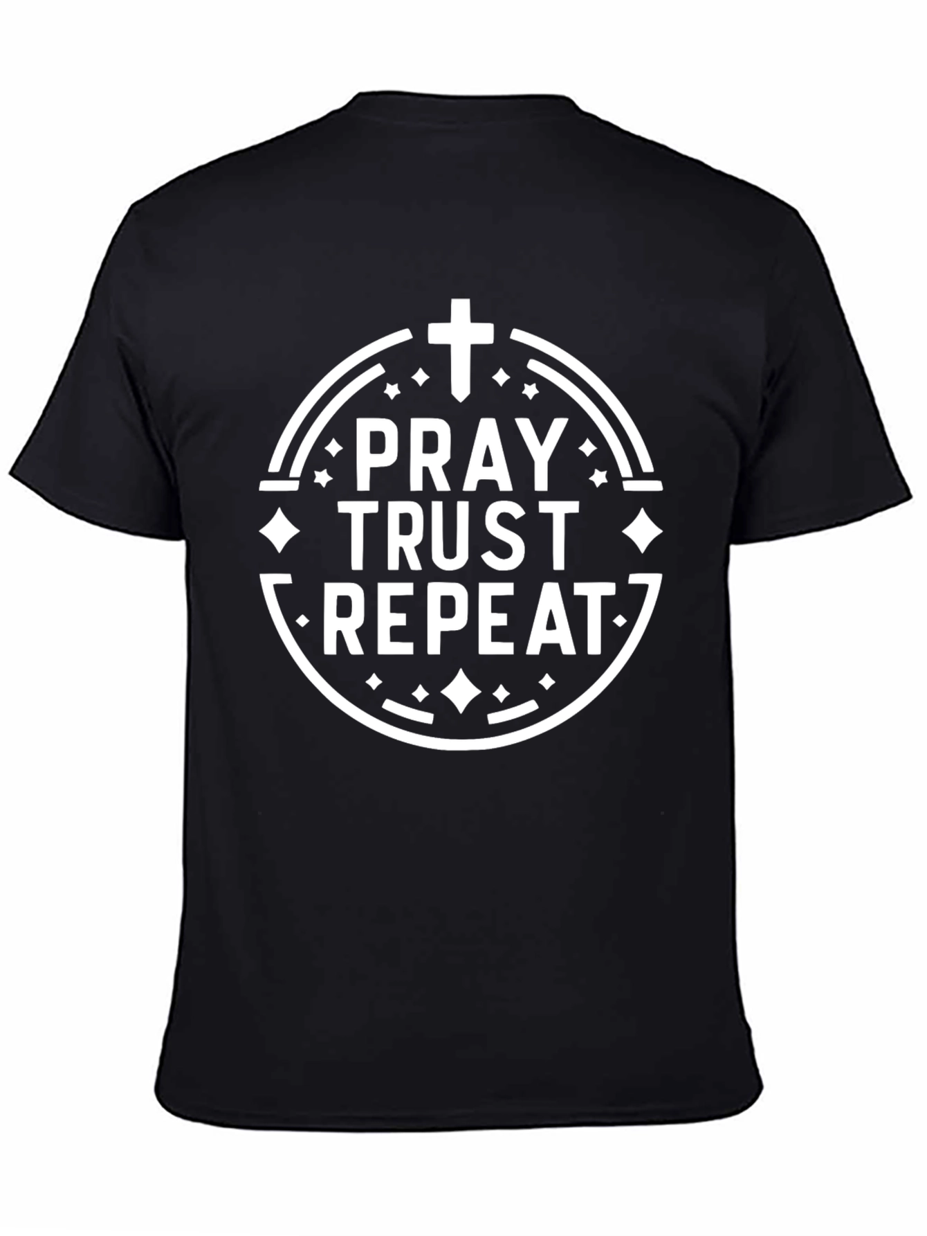 Pray Trust Repeat Graphic Tee - Christian Inspired Shirt