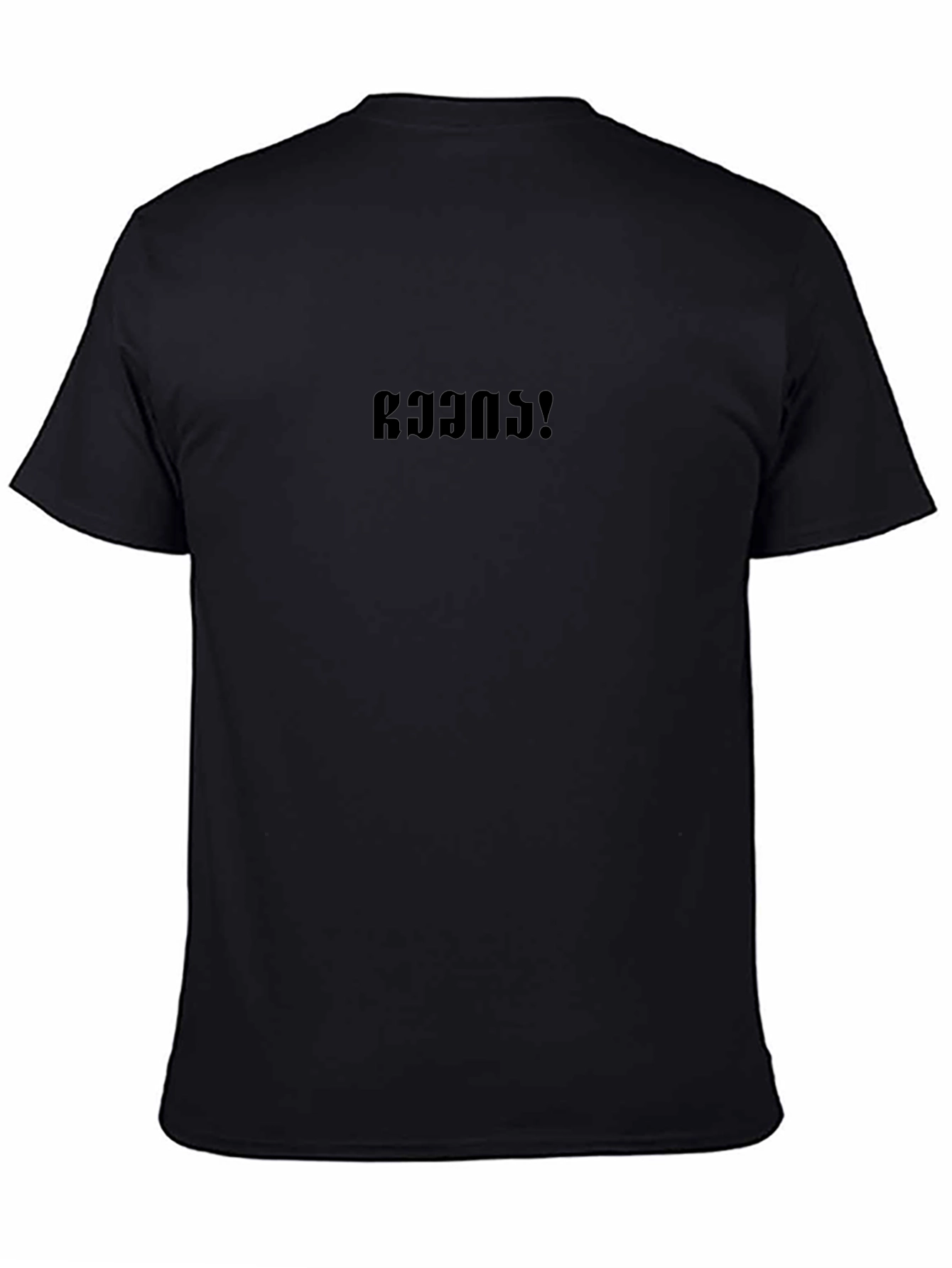 Black Cotton T-Shirt with Bold Text Design