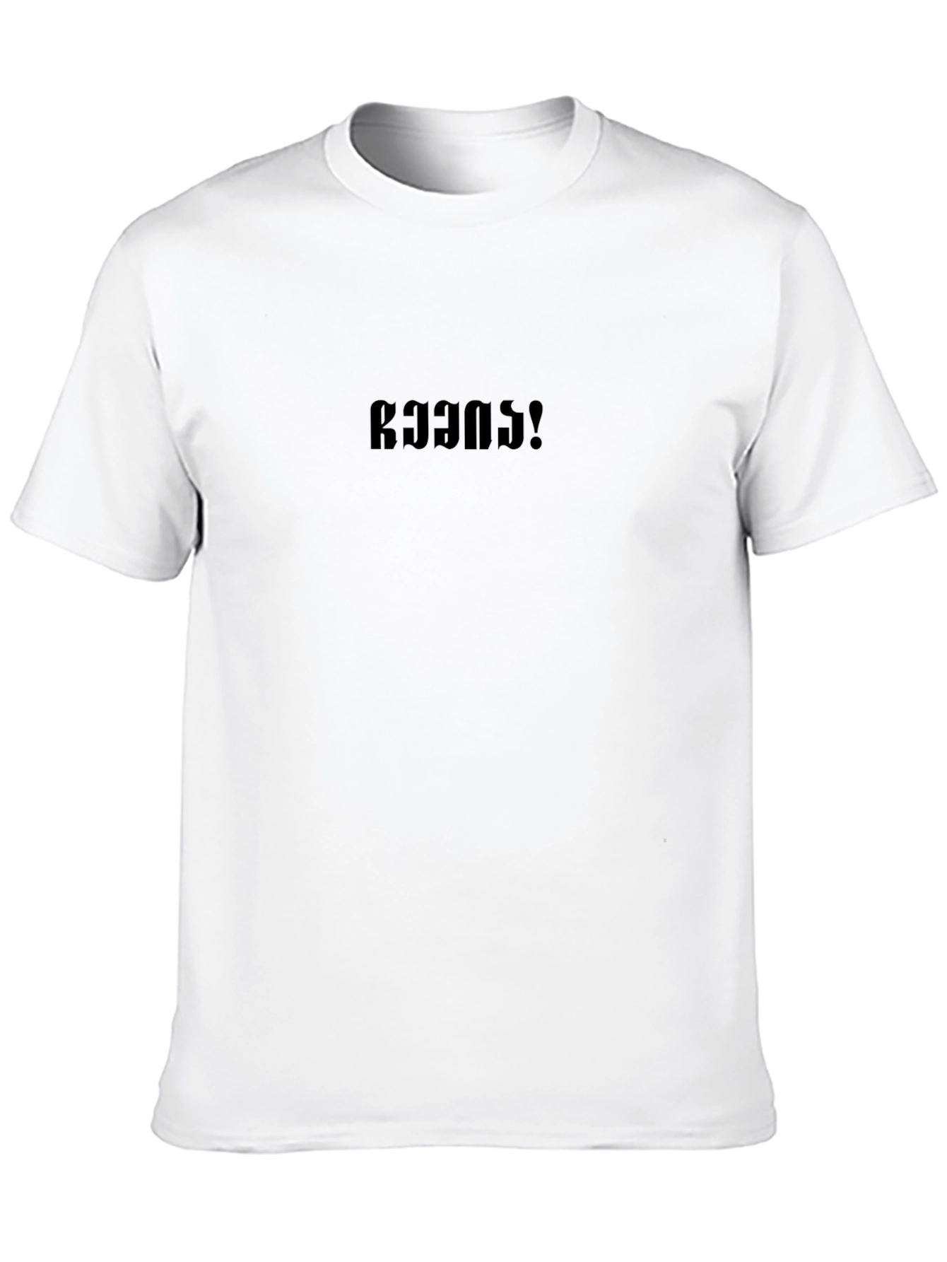 Black Cotton T-Shirt with Bold Text Design