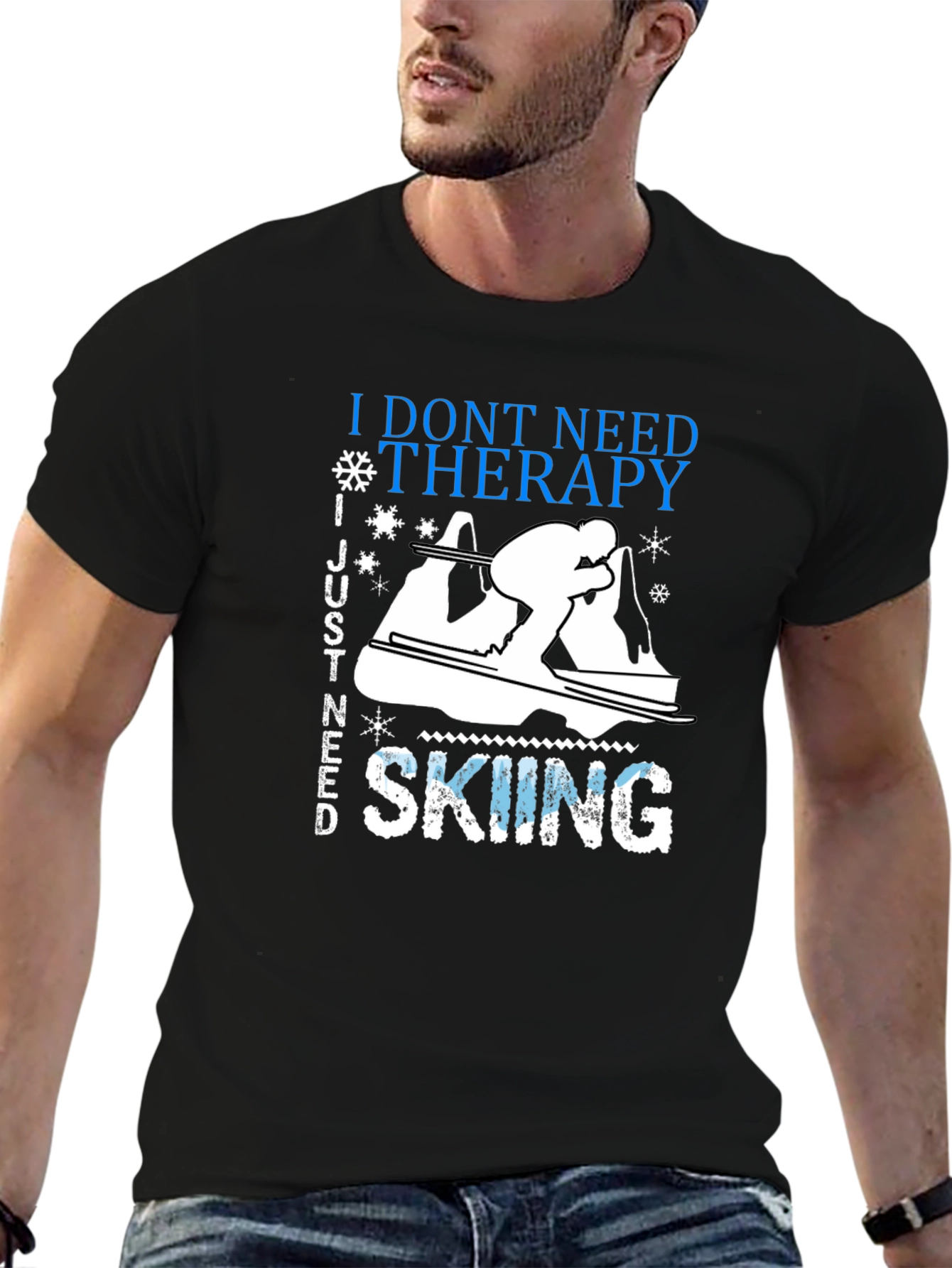 I Dont Need Therapy Skiing Graphic Tee