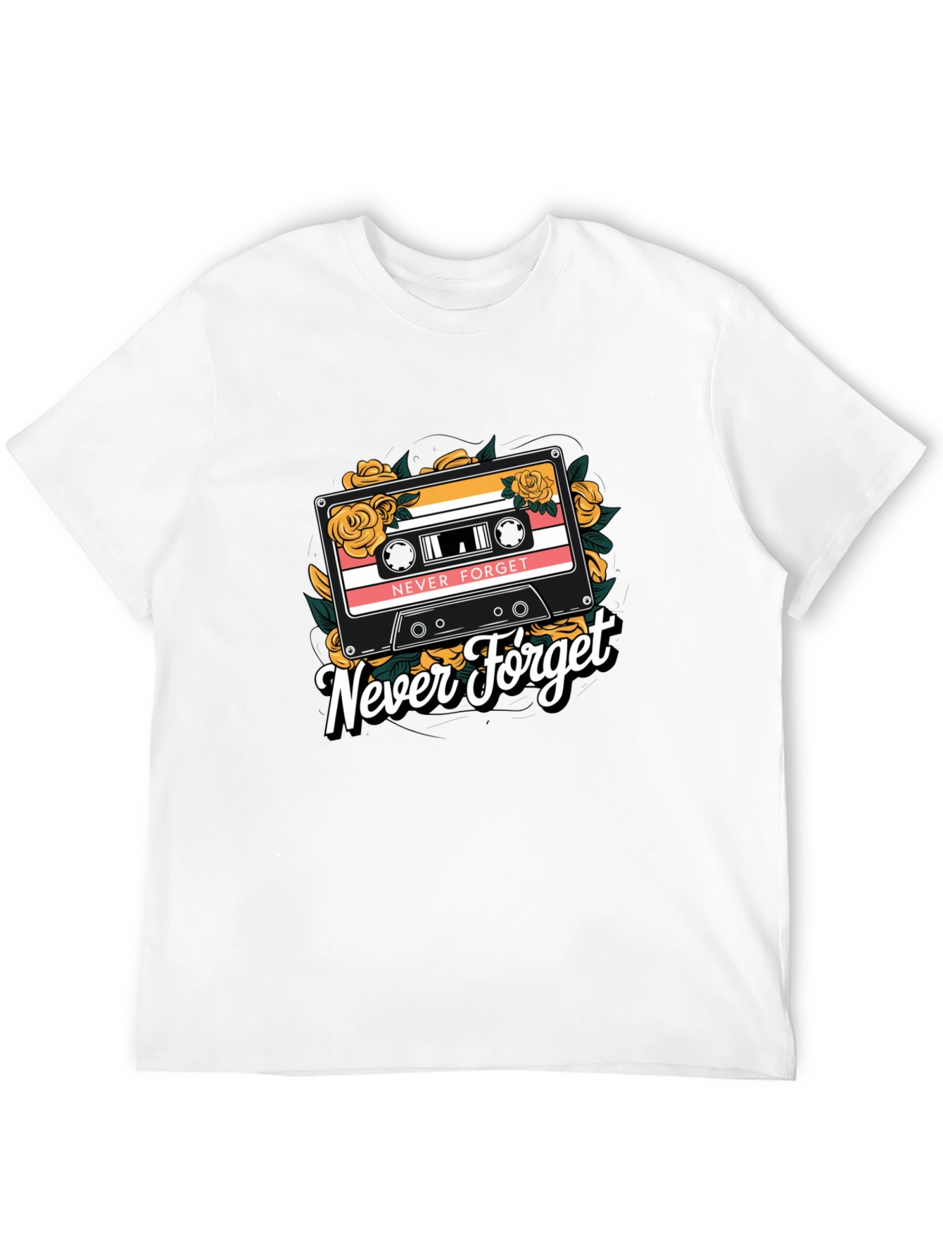 Never Forget Retro Cassette T-Shirt