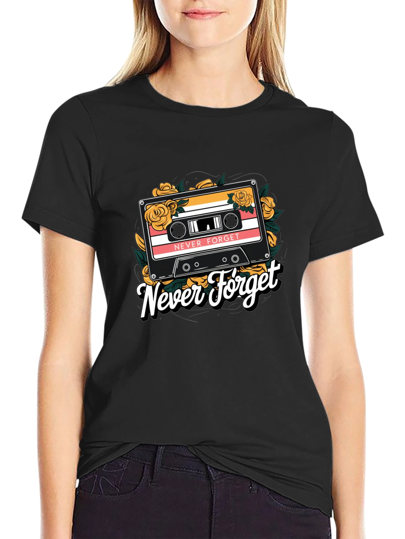 Never Forget Retro Cassette T-Shirt