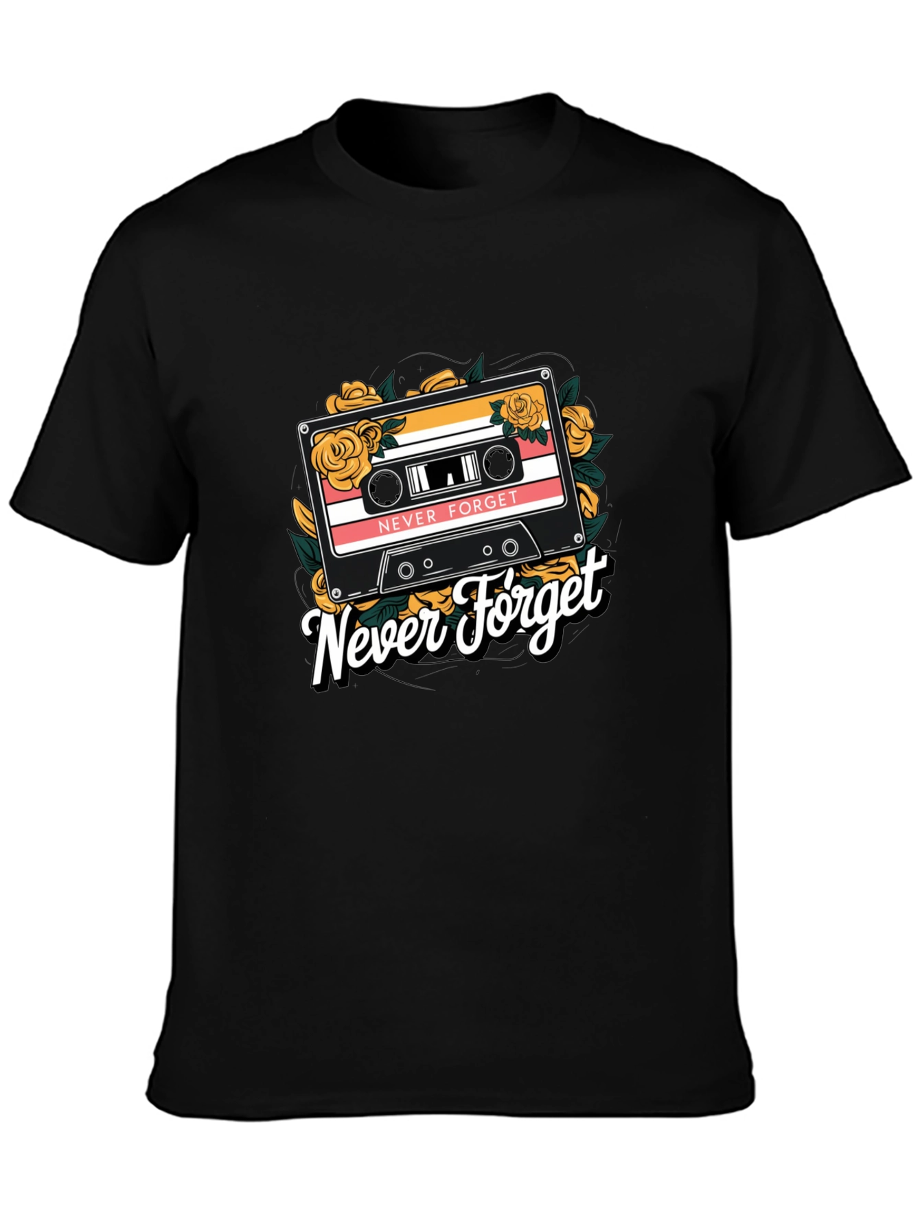 Never Forget Retro Cassette T-Shirt